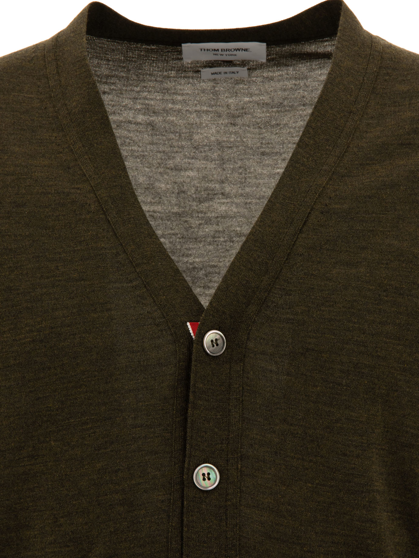 THOM BROWNE Green 4-bar cardigan